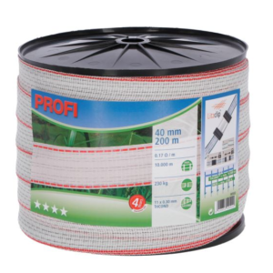 40mm Poly Electric Tape White & Red
