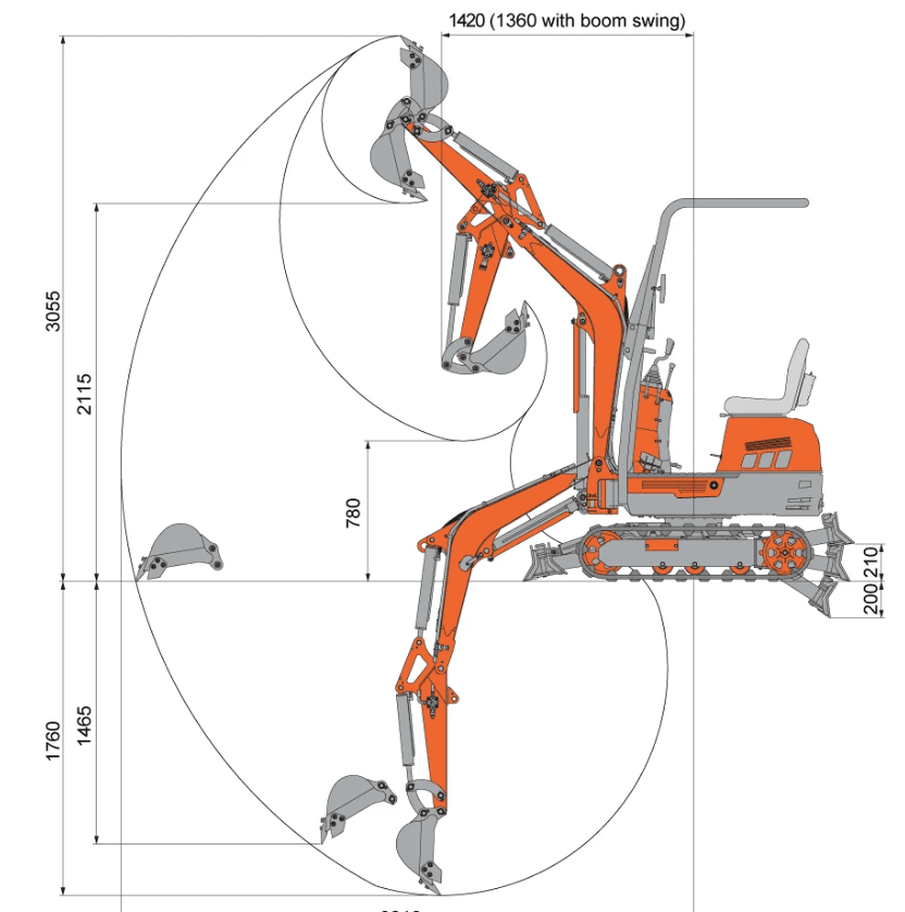 2200lb Compact Mini Excavator - Image 6